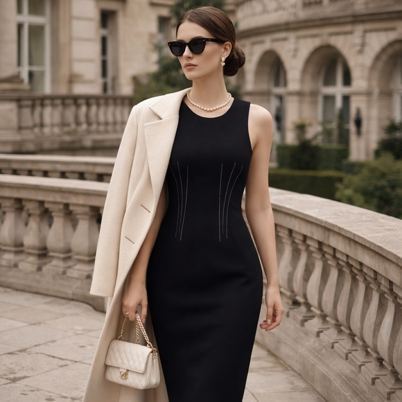 Iris Setlakwe Dresses & Skirts - Iris Setlakwe black dress 6 sleeveless midi zip quiet luxury old money capsule